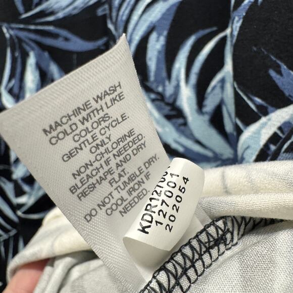 J Jill Dress Womens Small Blue Botanical Coastal Short Sleeve Pullover Stretch - Picture 6 of 7